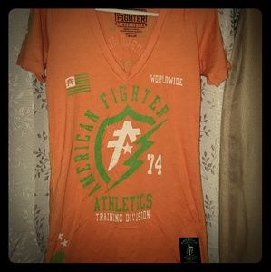 American Fighter Shirt affliction v neck top Large 🍊🧡